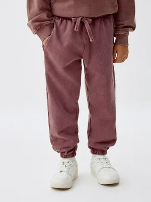 Джоггеры с эффектом кислотной стирки детские, бордовый, арт. 4792