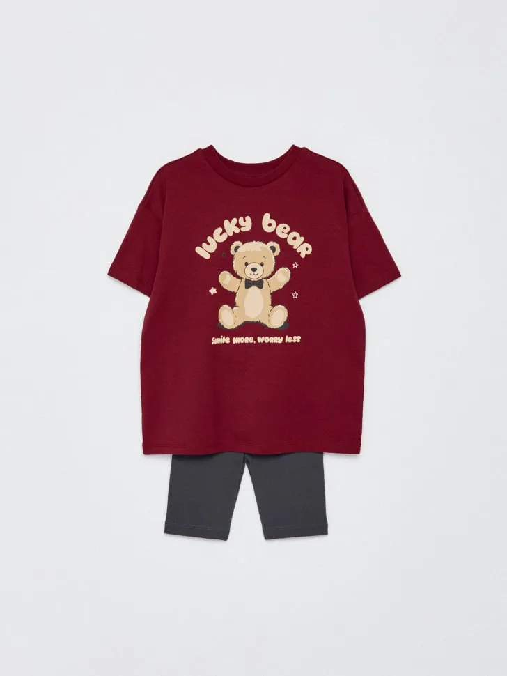 Пижама с принтом для девочек, разноцветный, арт. 4794