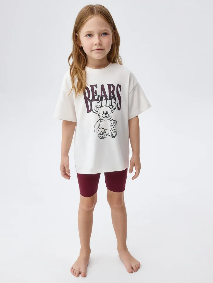 Пижама с принтом для девочек, разноцветный, арт. 4798