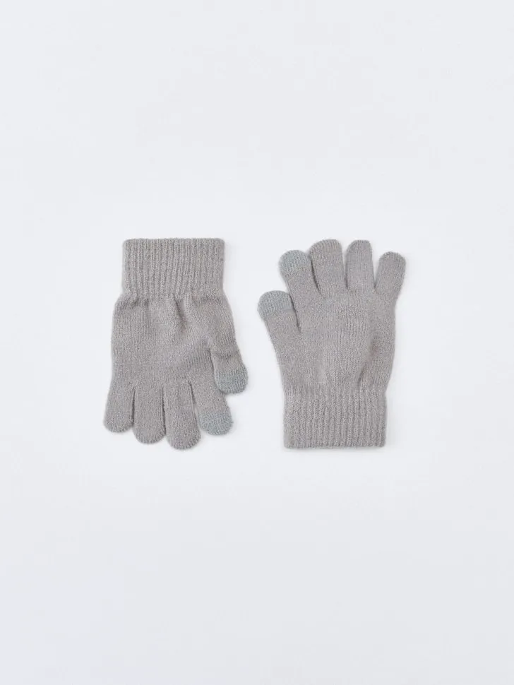 Перчатки детские для сенсорных экранов, серый, арт. 4816