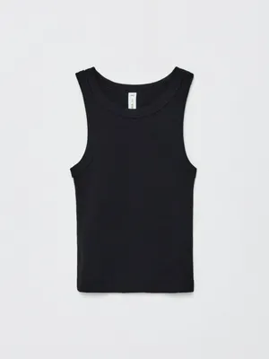 Базовый топ в рубчик для девочек, черный, арт. 4857