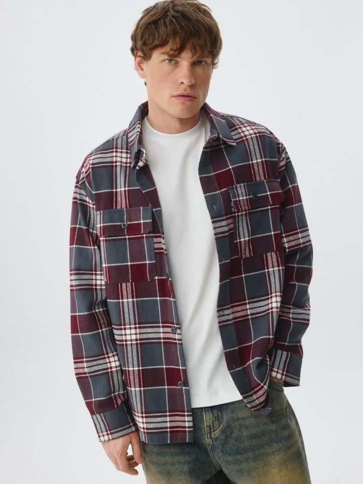 Фланелевая рубашка в клетку, разноцветный, арт. 4877