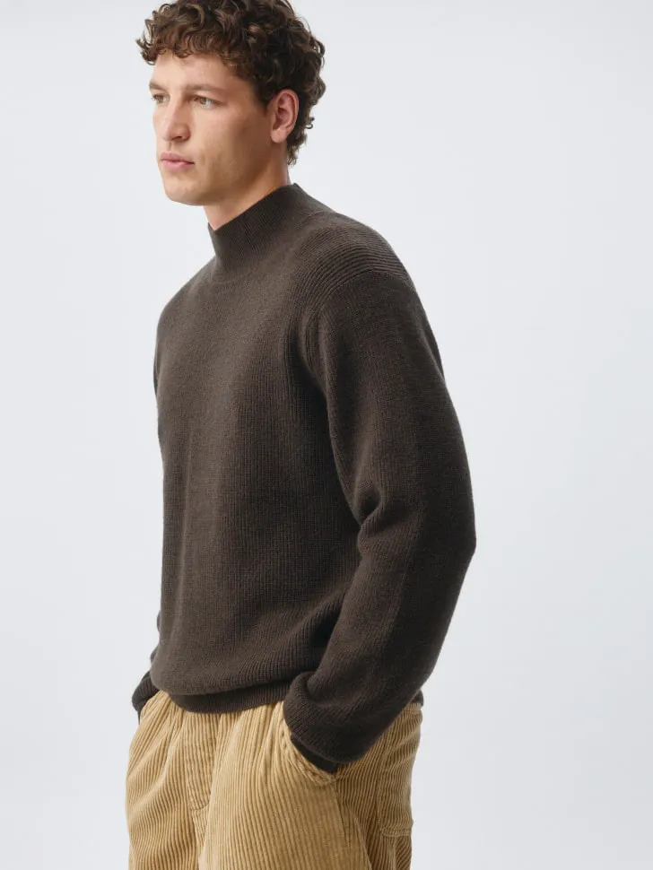 Свитер из смесовой пряжи, коричневый, арт. 4880