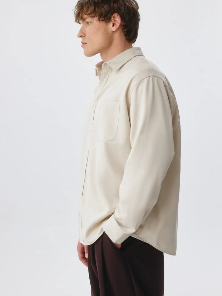 Рубашка из твила и тенселя, бежевый, арт. 4883