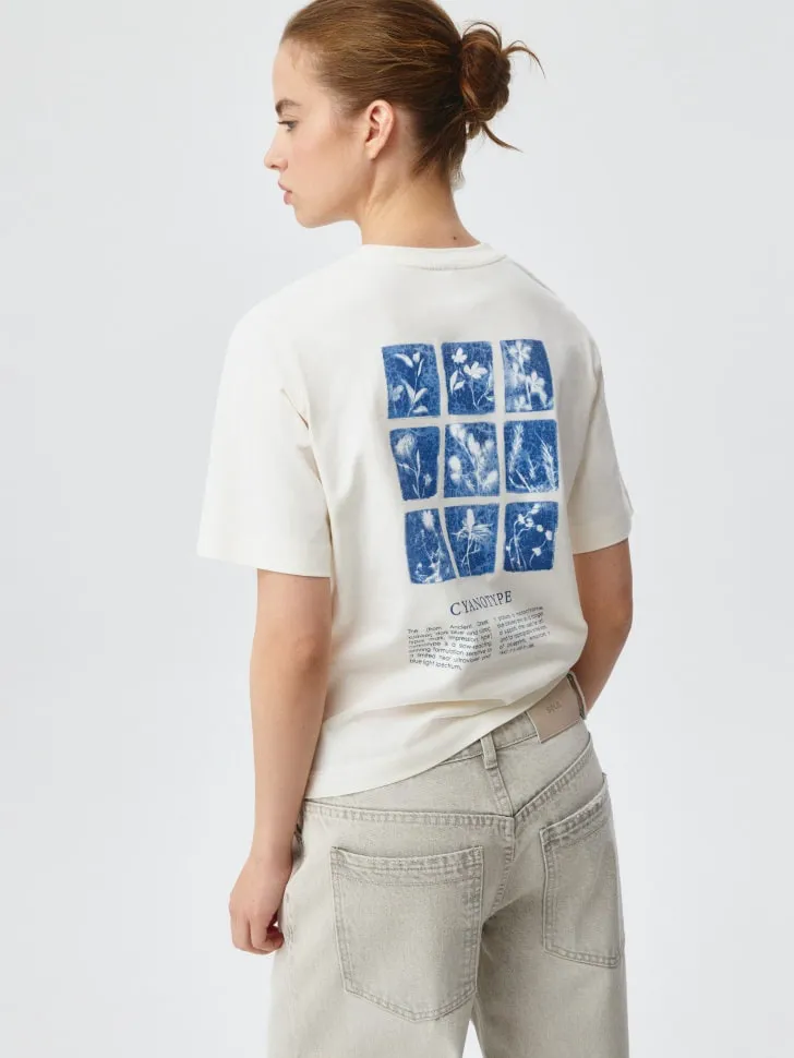 Футболка с принтом, бежевый, арт. 4902