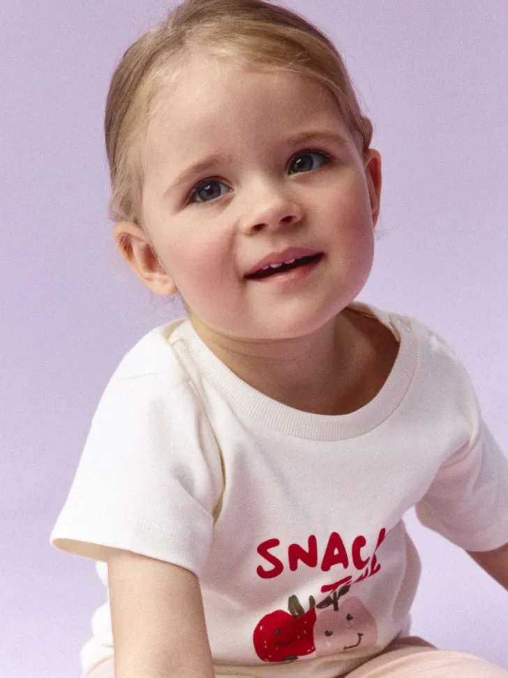 Набор из 2 футболок для малышей, белый, арт. 4909