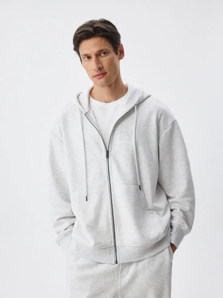 Толстовка из футера на молнии, серый, арт. 4919