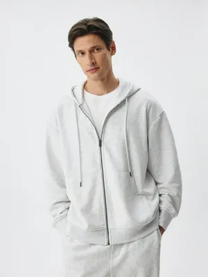 Толстовка из футера на молнии, серый, арт. 4919
