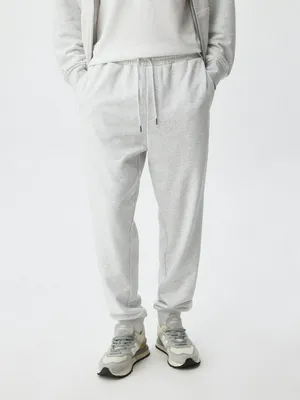 Базовые трикотажные джоггеры со средней посадкой, серый, арт. 4921