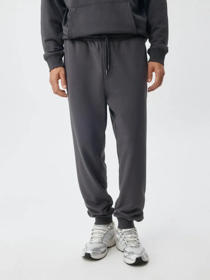 Базовые трикотажные джоггеры со средней посадкой, серый, арт. 4924