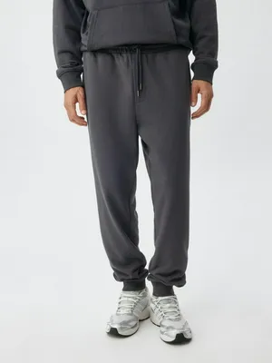 Базовые трикотажные джоггеры со средней посадкой, серый, арт. 4924