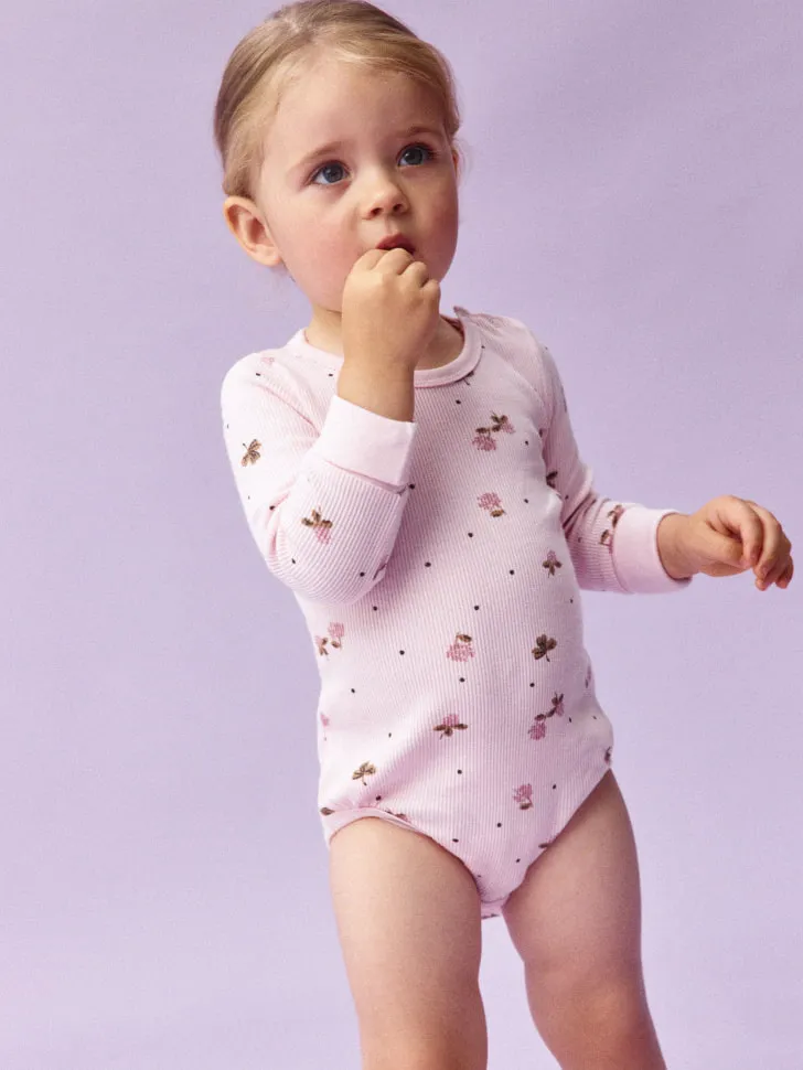 Набор из 2 трикотажных боди с длинным рукавом для малышей, розовый, арт. 4931