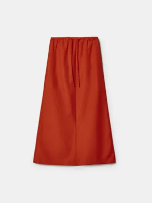 Юбка макси Sela из смесового льна, оранжевый, арт. 49395