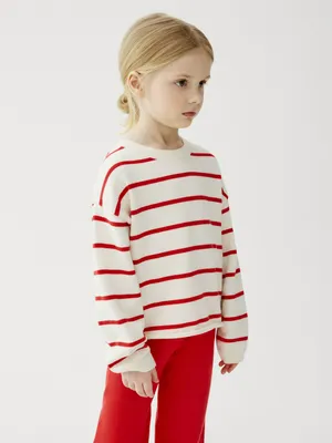 Джемпер SELA вязаный для девочек с бантиками, разноцветный, арт. 49400