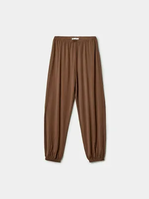 Трикотажные брюки-аладдины Sela, коричневый, арт. 49409