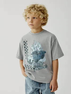 Футболка оверсайз Sela с принтом Retro Power, серый, арт. 49415