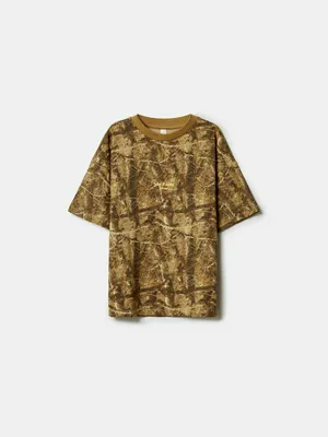 Футболка оверсайз Sela с принтом, коричневый, арт. 49419