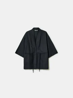 Рубашка-кимоно SELA с кулиской, черный, арт. 49435