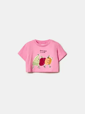 Футболка SELA для малышей с принтом, розовый, арт. 49448