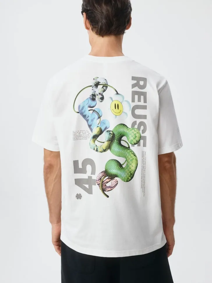 Футболка Regular fit с принтом, белый, арт. 4947