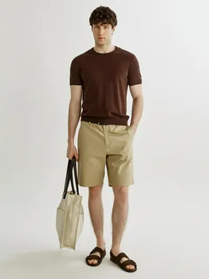 Шорты Sela чинос со средней посадкой, бежевый, арт. 49476