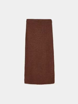 Юбка миди фактурной вязки Sela, коричневый, арт. 49488