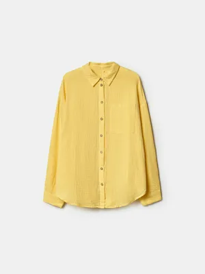Рубашка оверсайз SELA из муслина, желтый, арт. 49509
