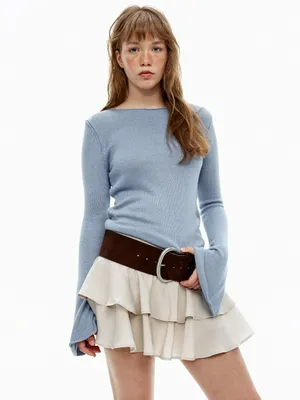 Вязаный джемпер SELA Young, голубой, арт. 49510