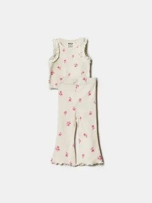 Комплект из топа и брюк для малышей Sela, бежевый, арт. 49514