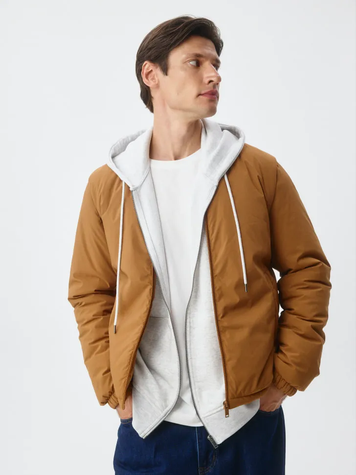 Утепленная куртка-трансформер, коричневый, арт. 4952