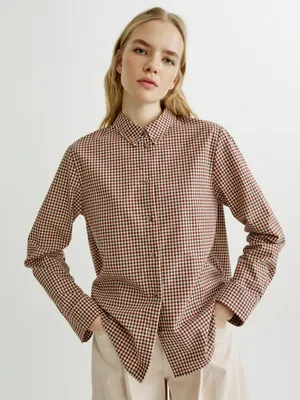 Рубашка SELA в мелкую клетку, разноцветный, арт. 49522