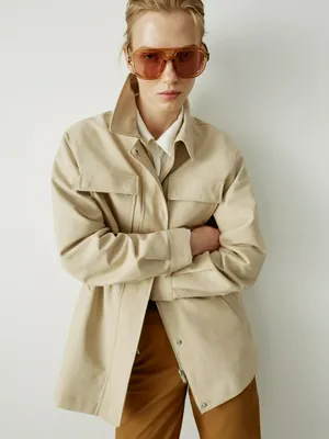 Куртка SELA из хлопка с утяжкой на талии, бежевый, арт. 49524