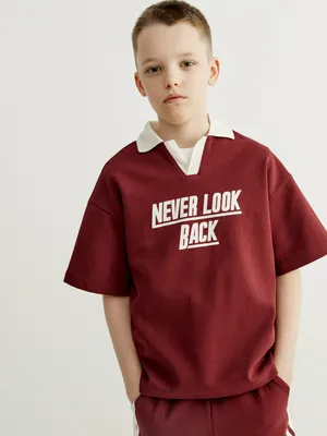 Футболка Sela оверсайз для мальчиков, бордовый, арт. 49530