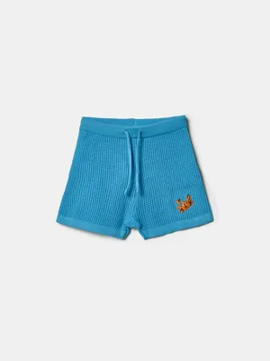 Вязаные шорты Sela кроше, голубой, арт. 49532