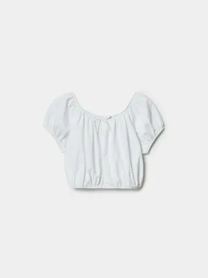 Укороченная блузка Sela, белый, арт. 49533