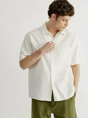 Рубашка из хлопка и льна SELA, белый, арт. 49537