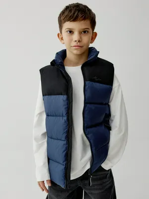 Дутый жилет колор-блок Sela для мальчиков, разноцветный, арт. 49544