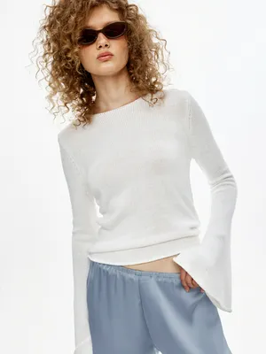 Вязаный джемпер SELA Young, белый, арт. 49554