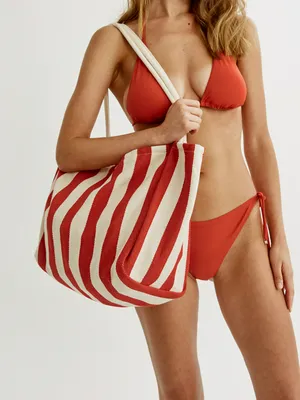 Шоппер Sela из канваса в полоску, разноцветный, арт. 49555