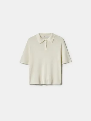 Вязаное поло Sela, бежевый, арт. 49560