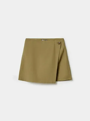 Юбка-шорты Sela с запахом, хаки, арт. 49562