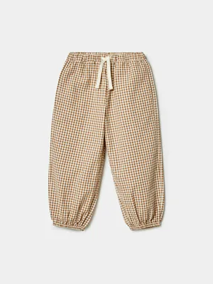 Свободные брюки в клетку Sela, коричневый, арт. 49567