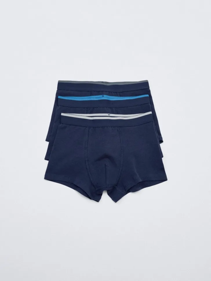 Набор из 3 трусов-боксеров для мальчиков, синий, арт. 4957