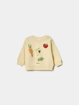 Свитшот SELA для малышей с принтом, бежевый, арт. 49571