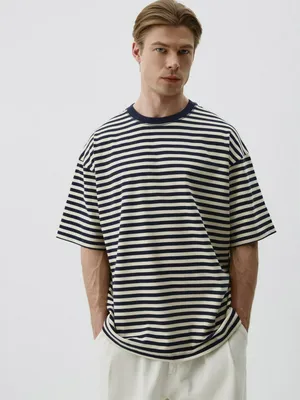 Футболка SELA свободного кроя в полоску, разноцветный, арт. 49592