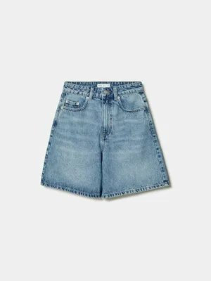 Джинсовые шорты Sela Мом, голубой, арт. 49609