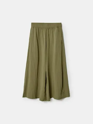 Широкие брюки-кюлоты Sela, хаки, арт. 49611
