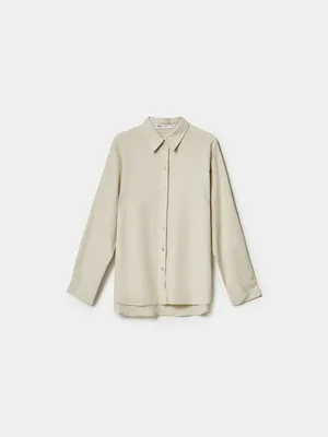 Рубашка SELA классическая из льна и вискозы, бежевый, арт. 49614