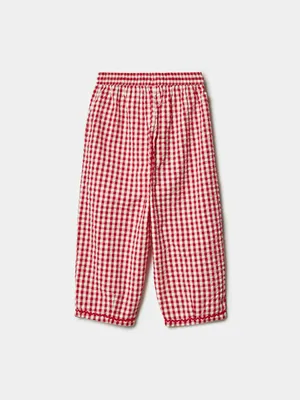 Хлопковые брюки в клетку Sela, красный, арт. 49623