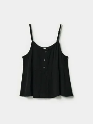Вискозный топ Sela для девочек, черный, арт. 49625